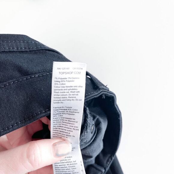 Topshop Womens Pure Black Jamie Denim Jeans High Rise Tall Size 28 - Picture 5 of 10